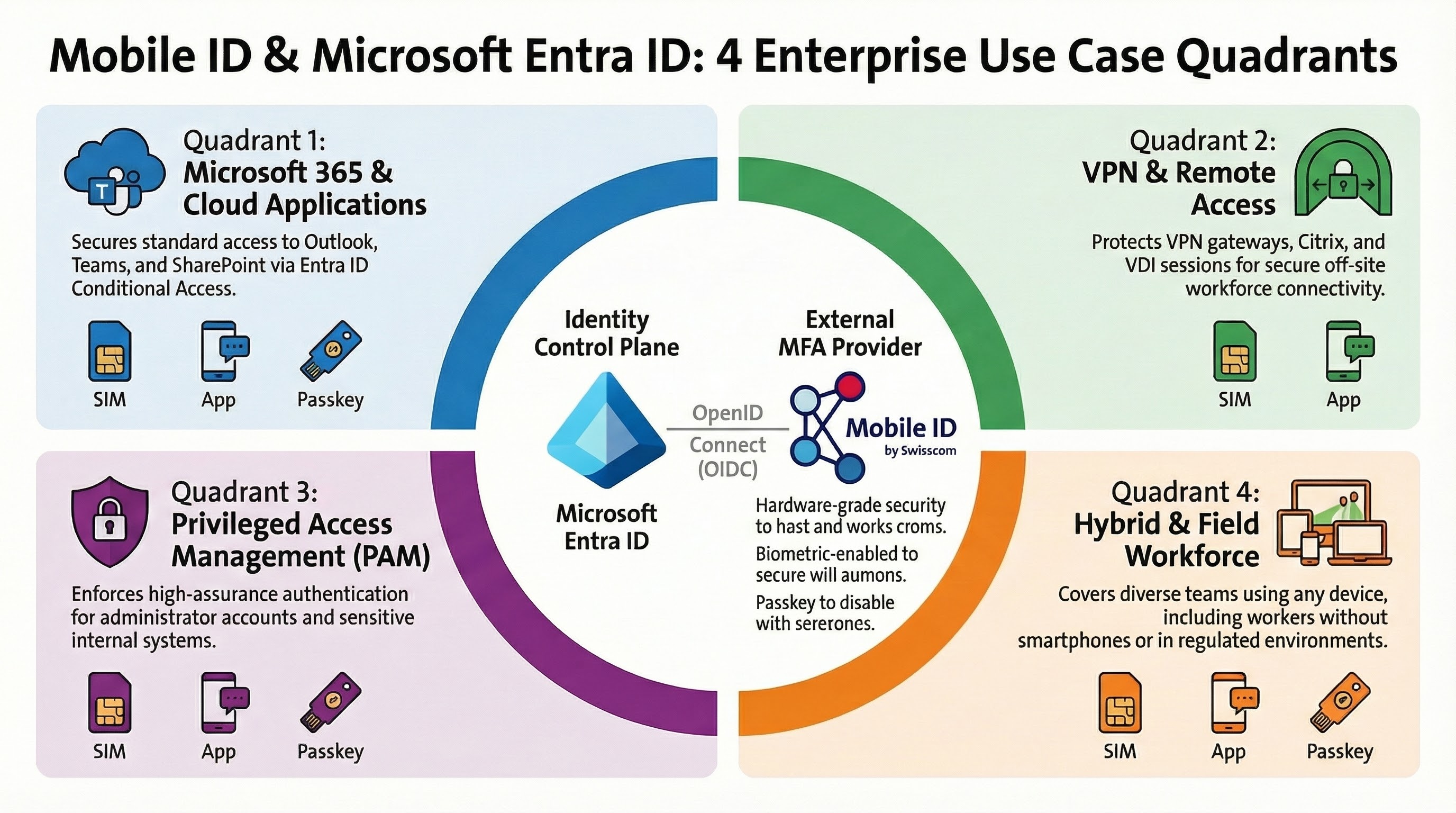 Enterprise use cases for Mobile ID as External MFA in Microsoft Entra ID: Microsoft 365, VPN, privileged access, and hybrid workforce scenarios